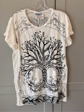 SURE Tree of Life Peace Graphic T Shirt XL Boho Hippie